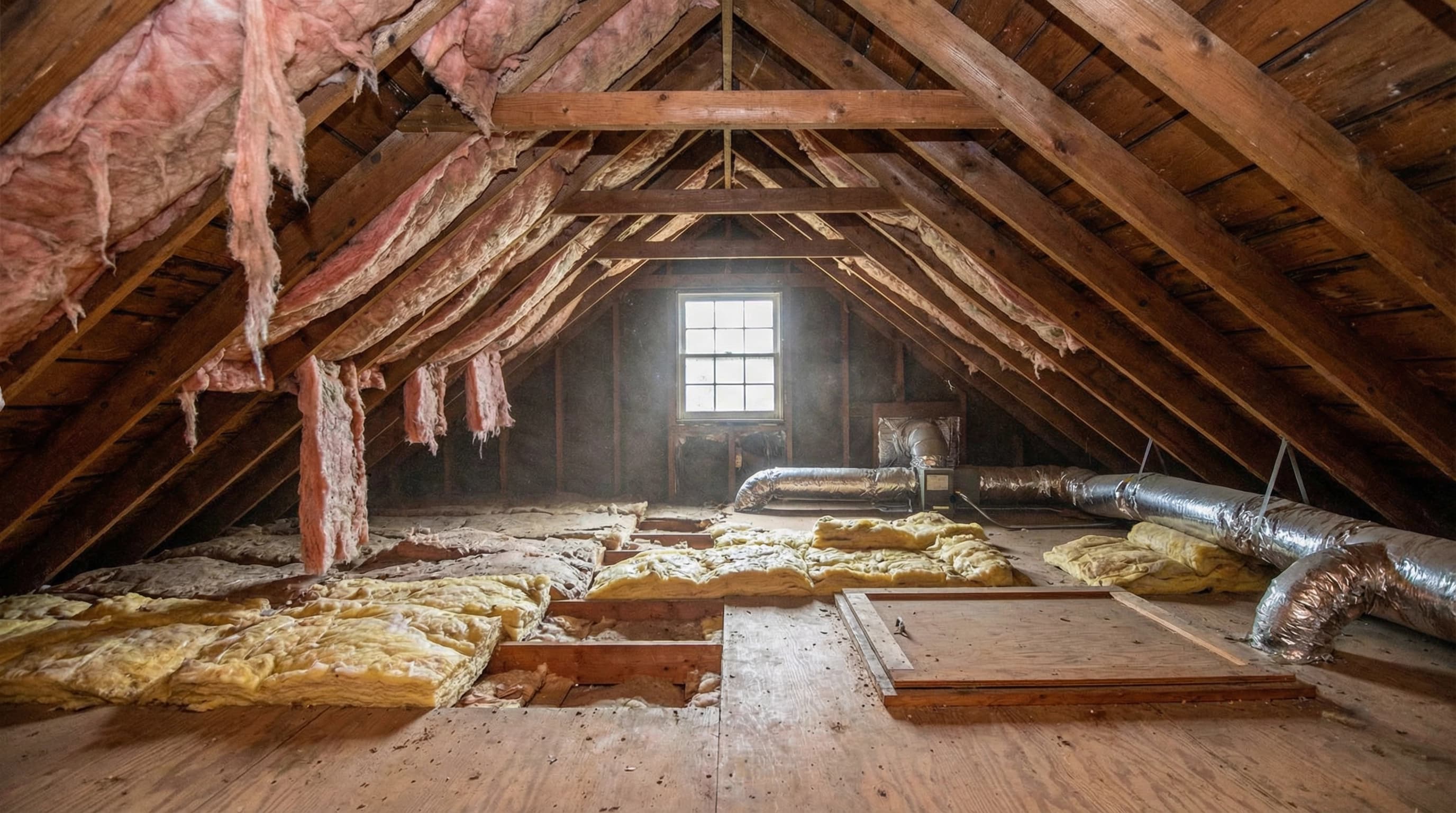 Before: attic insulation project 1