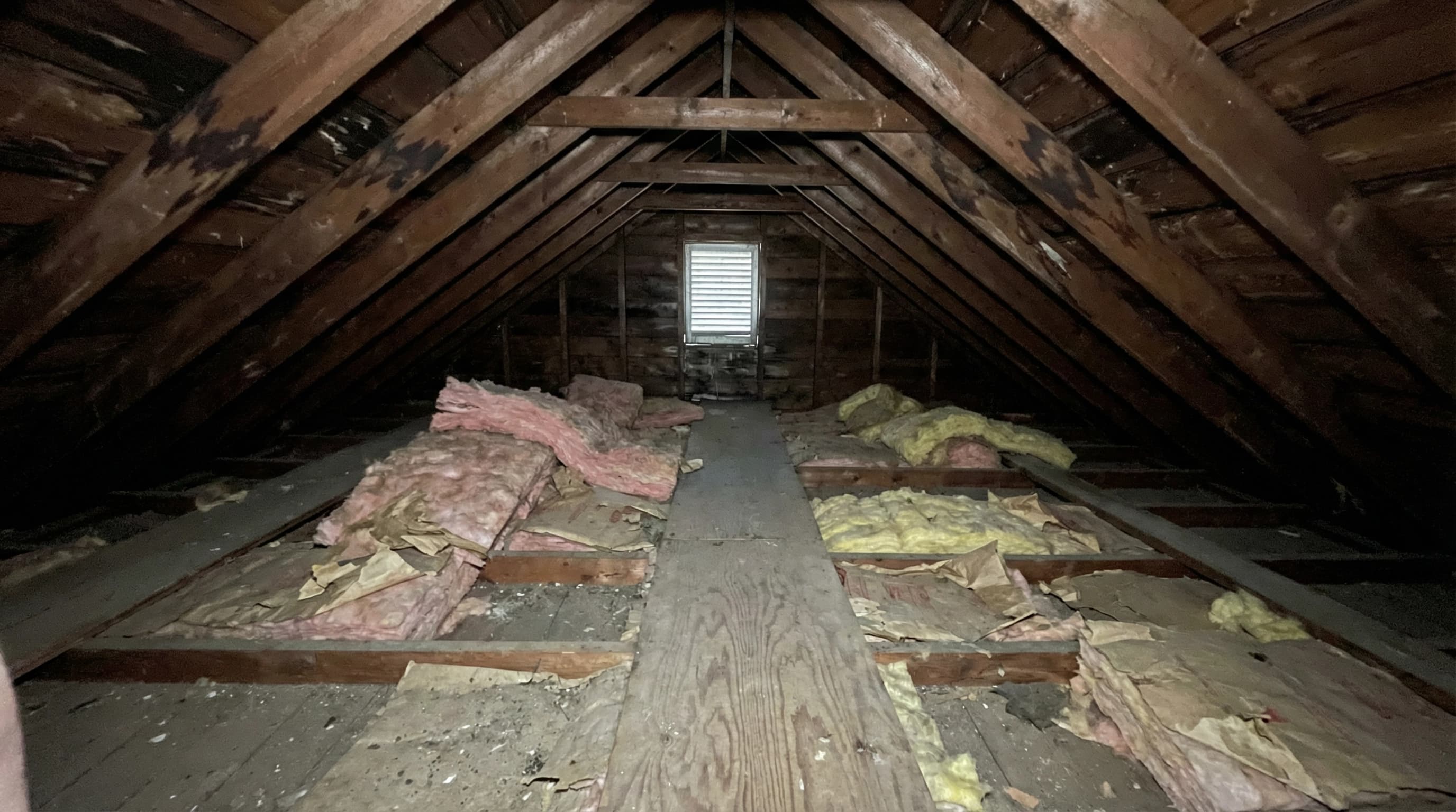 Before: attic insulation project 3