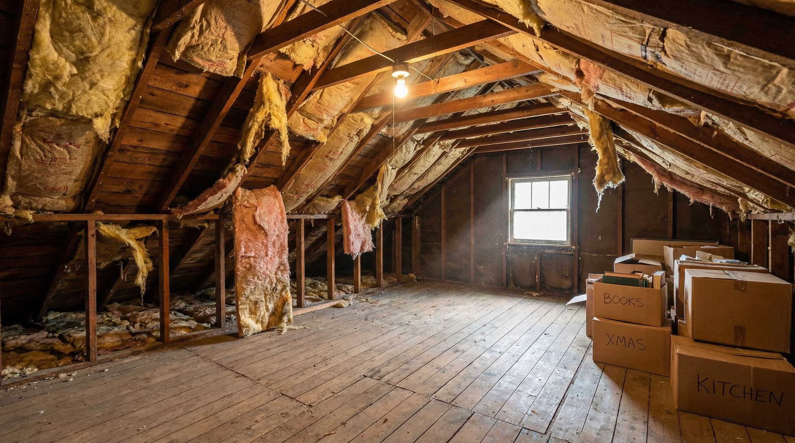 Before: attic insulation project 6