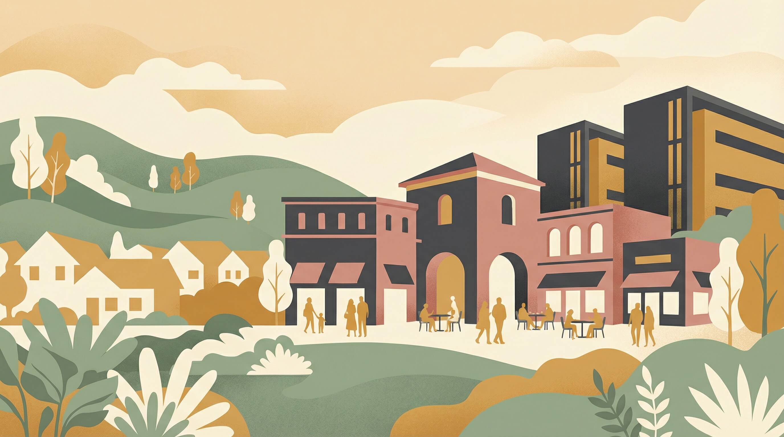 Ashburn, Virginia neighborhood illustration
