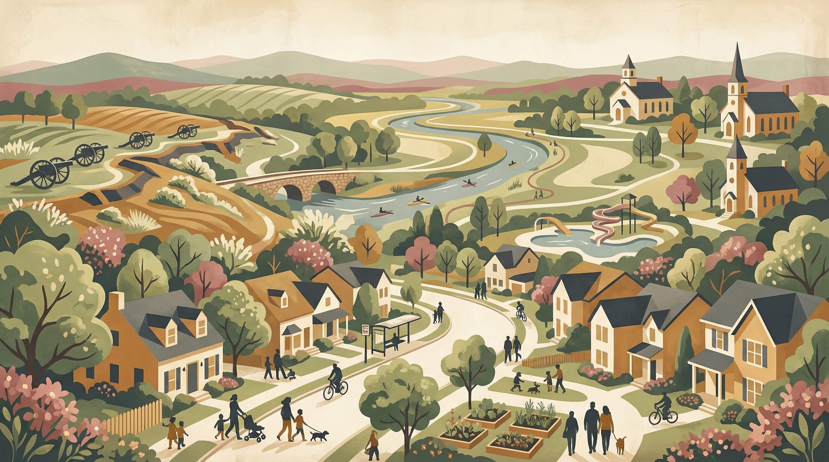 Centreville, Virginia neighborhood illustration