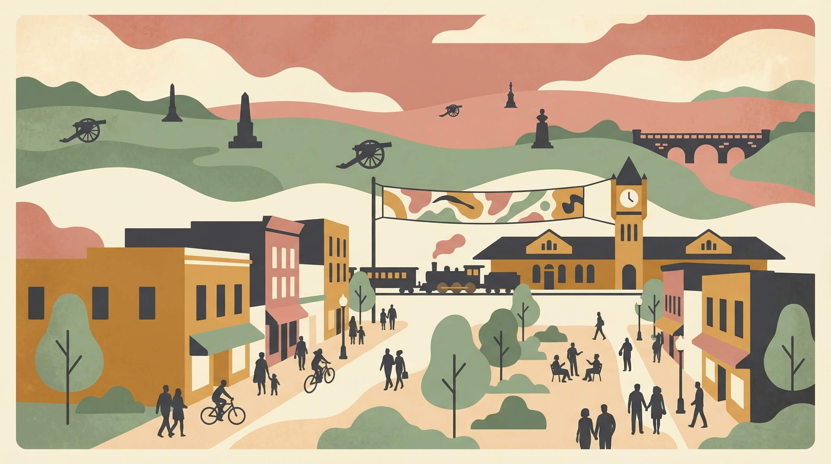 Manassas, Virginia neighborhood illustration