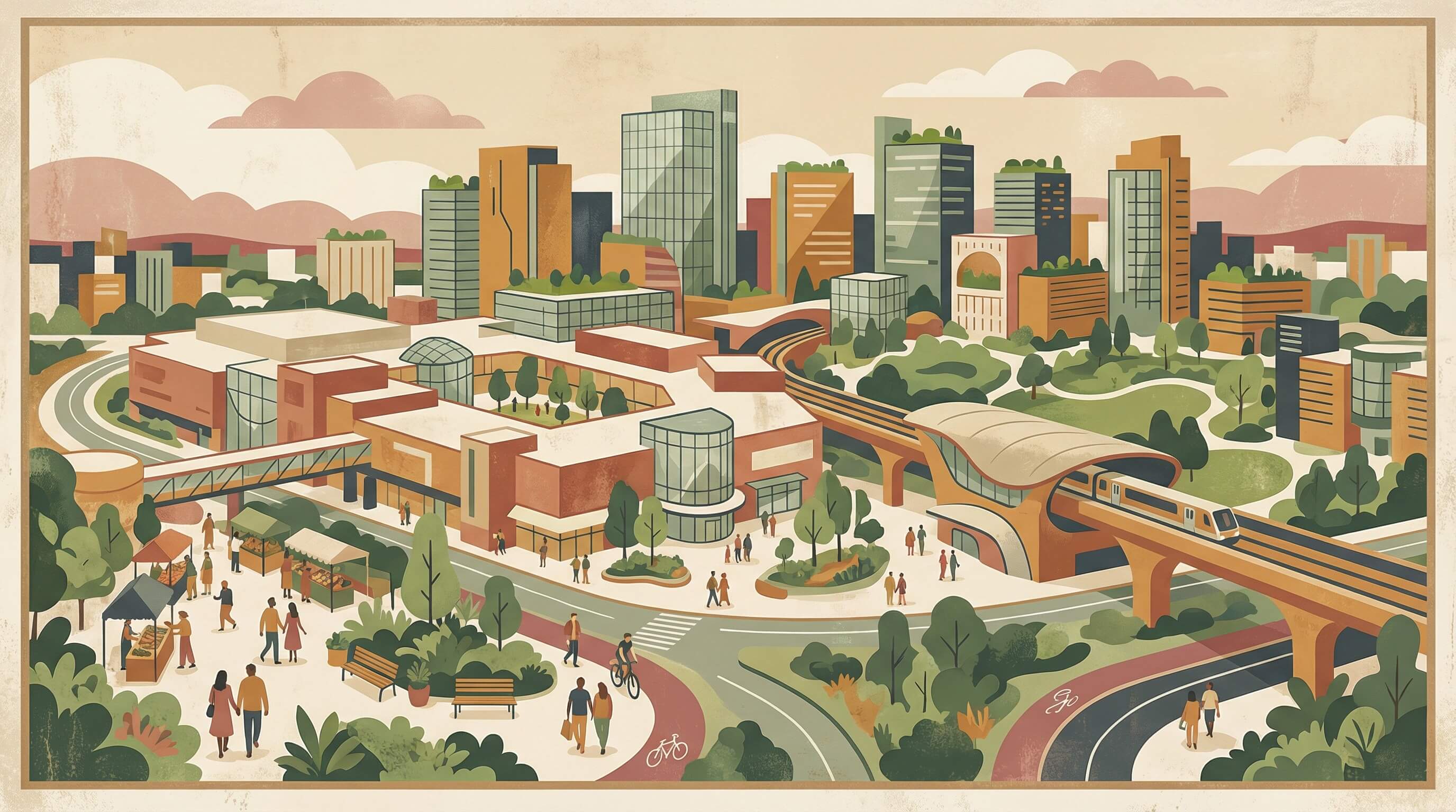 Tysons, Virginia neighborhood illustration