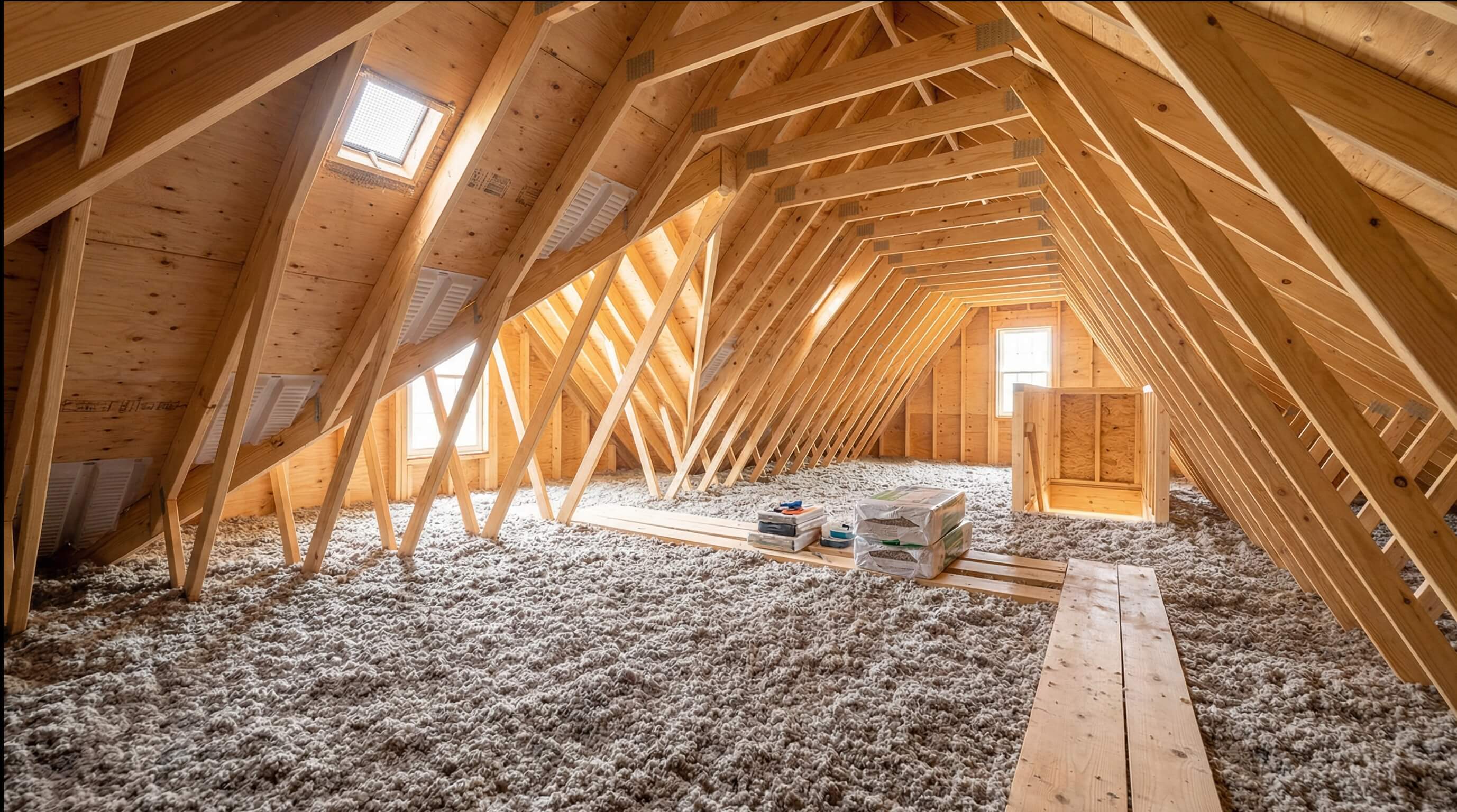 Professional attic insulation installation in Northern Virginia home — EcoGuard Insulation